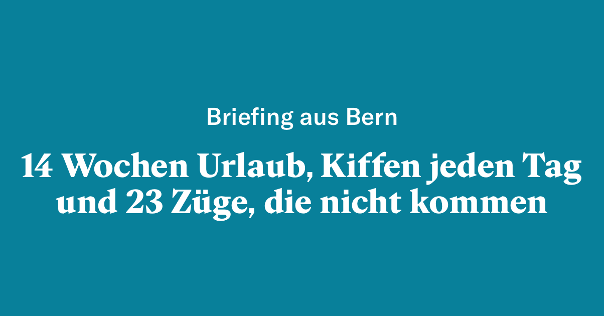 14 Wochen Urlaub Kiffen Jeden Und 23 Zuge Die Nicht Kommen Republik