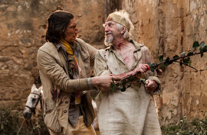 Film-Still aus "The Man Who Killed Don Quijote" mit den Schauspielern Adam Driver und Jonathan Pryce
