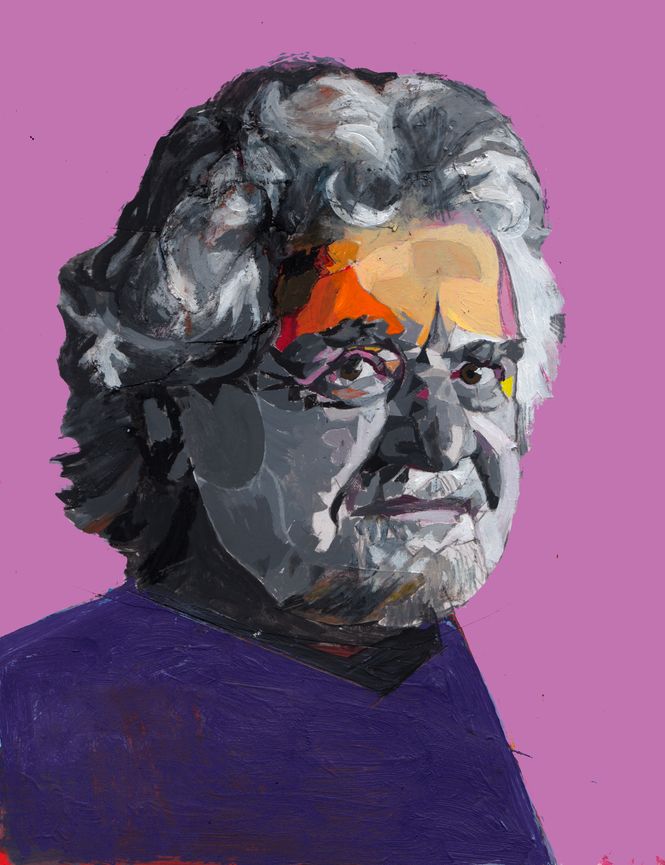 gemaltes Portrait von Beppe Grillo
