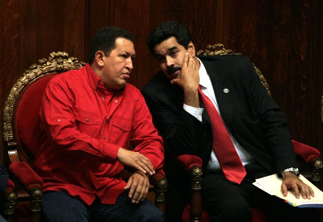 Chavez und Maduro im Gespräch